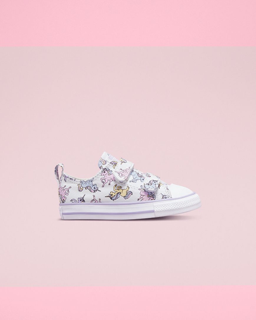 Dívčí Boty Nízké Converse Chuck Taylor All Star Easy-On Unicorns Bílé Šedé Fialové | CZ DSPL54